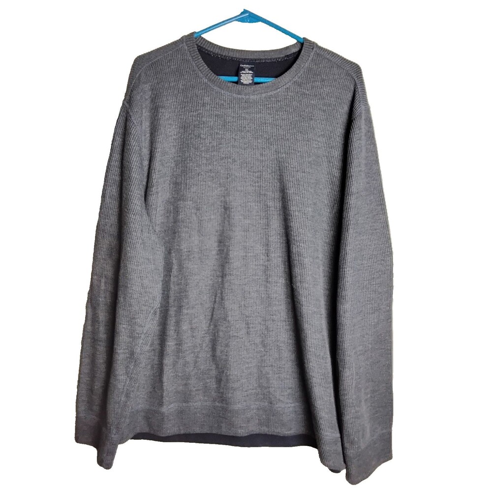 Croft & Barrow Reversible Crew Blue Pullover Ribbed Sweater Men's XL Long Sleeve